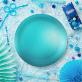 ターコイズシックアクア結婚ブルー ペーパープレート (パーティー)