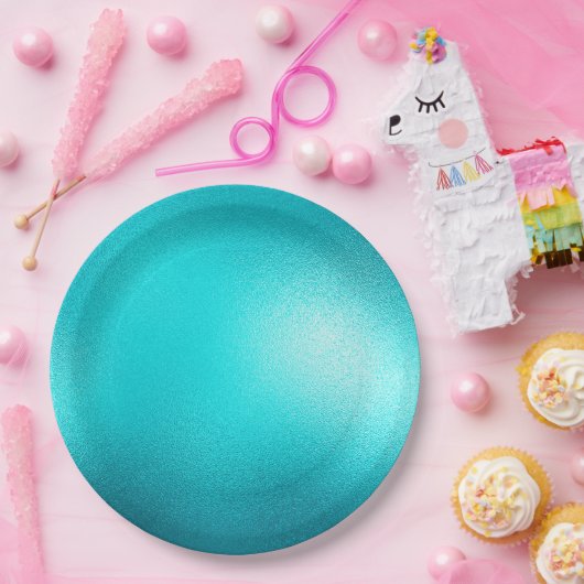 ターコイズシックアクア結婚ブルー ペーパープレート (パーティー)