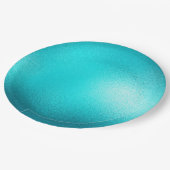 ターコイズシックアクア結婚ブルー ペーパープレート (アングル)