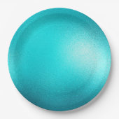 ターコイズシックアクア結婚ブルー ペーパープレート (正面)