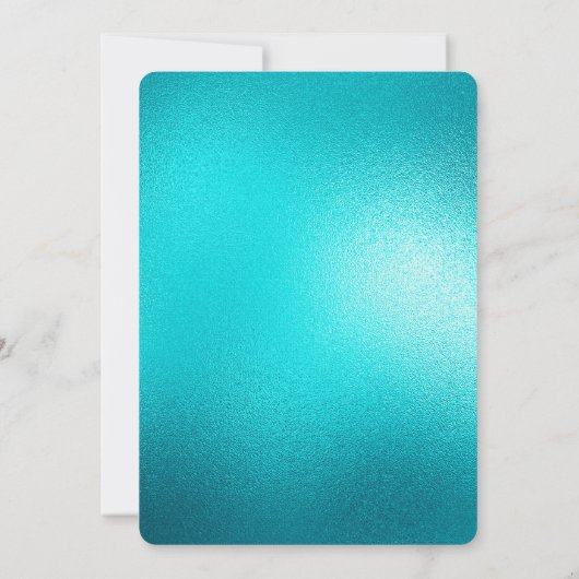 ターコイズシックアクア結婚ブルー 招待状 (裏面)