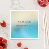 ターコイズシックホワイトアクアブルー結婚ズ スタンダードランチョンナプキン (インサイチュ)