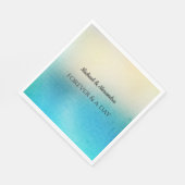 ターコイズシックホワイトアクアブルー結婚ズ スタンダードランチョンナプキン (角)