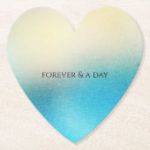 ターコイズシックホワイトアクアブルー結婚ズ ペーパーコースター (正面)