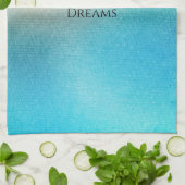 ターコイズシックホワイトアクアブルー キッチンタオル (折り畳み)