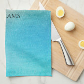 ターコイズシックホワイトアクアブルー キッチンタオル (四つ折り)