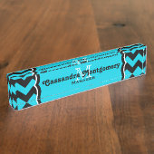 ターコイズシボロンモノグラム分類 デスクネームプレート (側面)