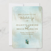 ターコイズシャビーピーコック 招待状 (裏面)