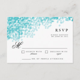 ターコイズシャワー | RSVPかわいらし応答カード 出欠カード