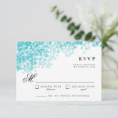 ターコイズシャワー | RSVPかわいらし応答カード 出欠カード (スタンド正面)