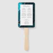 ターコイズシルバーアゲートの結婚式プログラム ハンドファン (裏面)