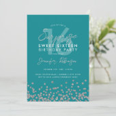 ターコイズシルバーグリッターサプライズスウィート16 招待状 (スタンド正面)
