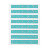 ターコイズシルバーグリッター モダンチックスパークルパーティー ラップアラウンド宛名ラベル (シート)