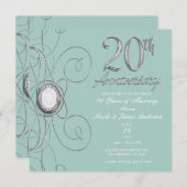 ターコイズシルバーダイヤモンド20 20周年記念パーティー 招待状 (正面/裏面)