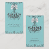 ターコイズシルバーホワイトボウヴィンテージグラムデザイナー 名刺 (正面/裏面)