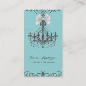 ターコイズシルバーホワイトボウヴィンテージグラムデザイナー 名刺 (正面)