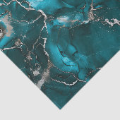 ターコイズシルバーメタリック調大理石 薄葉紙 (詳細)