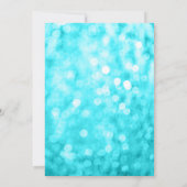 ターコイズシルバー疑似グリッター ライト スイート16誕生日 招待状 (裏面)