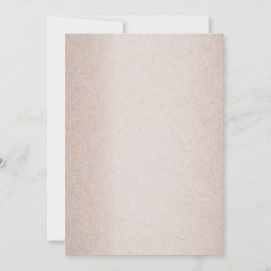 ターコイズシルバー フラワーバタフライ タン ブライダルシャワー 招待状 (裏面)