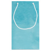 ターコイズシンプルとシックアクア名モノグラム スモールペーパーバッグ (裏面)