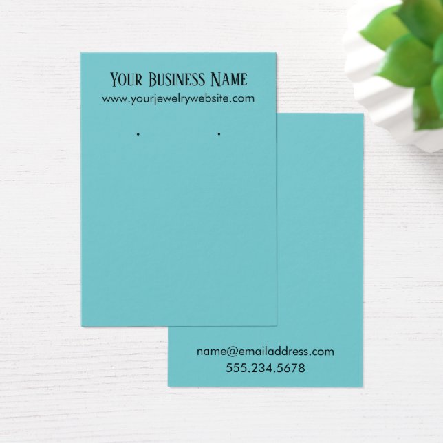 ターコイズシンプルイヤリングホルダー表示カード (デスク)
