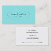 ターコイズシンプルエステティシャン美しいサロンスパ2 名刺 (正面/裏面)