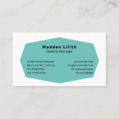 ターコイズシンプルサンセリフフォント名刺 名刺 (裏面)