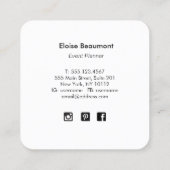 ターコイズシンプルバタフライロゴ スクエア名刺 (裏面)