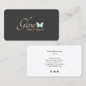 ターコイズシンプルバタフライ 名刺 (正面/裏面)