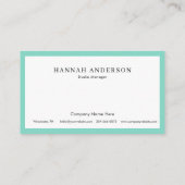 ターコイズシンプルプロフェッショナルエレガント 名刺 (裏面)
