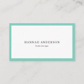 ターコイズシンプルプロフェッショナルエレガント 名刺 (正面)