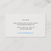 ターコイズシンプルリネンルック 名刺 (裏面)