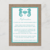 ターコイズシーオールズバーラップビーチ結婚式コレクション エンクロージャーカード (正面)