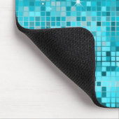 ターコイズシークンズルックディスコ鏡 きらきら光る マウスパッド (コーナー)