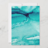 ターコイズシーティール(緑がかった色)ウォーター色結婚式招待状 招待状 (裏面)