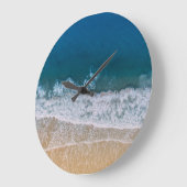 ターコイズシートロピカルサンディビーチフロリダ ラージ壁時計 (傾斜)