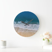 ターコイズシートロピカルサンディビーチフロリダ ラージ壁時計 (ホーム)