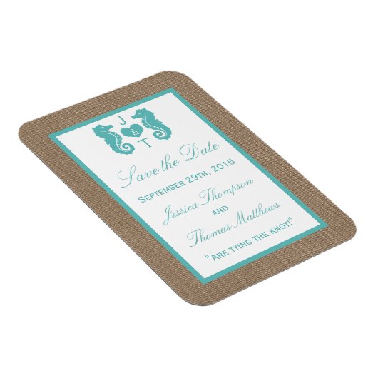 ターコイズシーホースバーラップビーチ結婚式コレクション マグネット (右側)