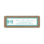 ターコイズシーホースバーラップビーチ結婚式コレクション ラベル (正面)