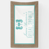 ターコイズシーホースビーチバーラップブライダルシャワー 横断幕 (縦)