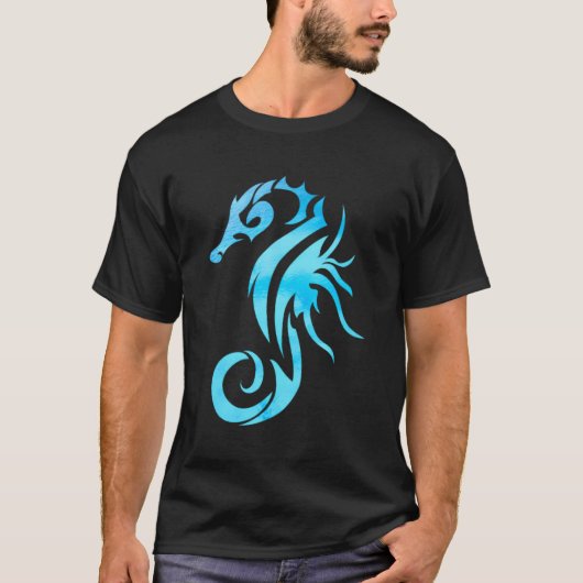 ターコイズシーホース海デザイン Tシャツ (正面)