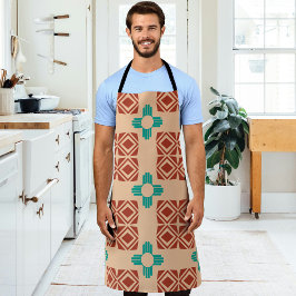 ターコイズジアトライバルブラウンタン エプロン