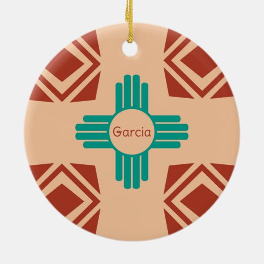 ターコイズジアトライバルブラウンタン セラミックオーナメント (裏面)