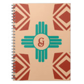 ターコイズジアトライバルブラウンタン ノートブック (正面)