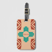 ターコイズジアトライバルブラウンタン ラゲッジタグ (正面縦)