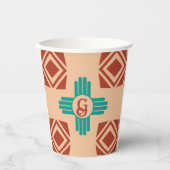 ターコイズジアトライバルブラウンタン 紙コップ (正面)