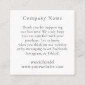 ターコイズジェムストーンネックレスジュエリーディスプレイカード エンクロージャーカード (裏面)