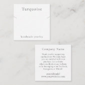 ターコイズジェムストーンネックレスジュエリーディスプレイカード エンクロージャーカード (正面/裏面)