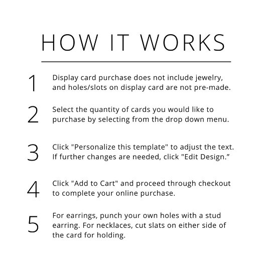 ターコイズジェムストーンネックレスジュエリーディスプレイカード エンクロージャーカード