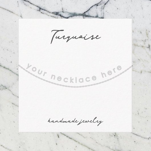 ターコイズジェムストーンネックレスジュエリーディスプレイカード エンクロージャーカード